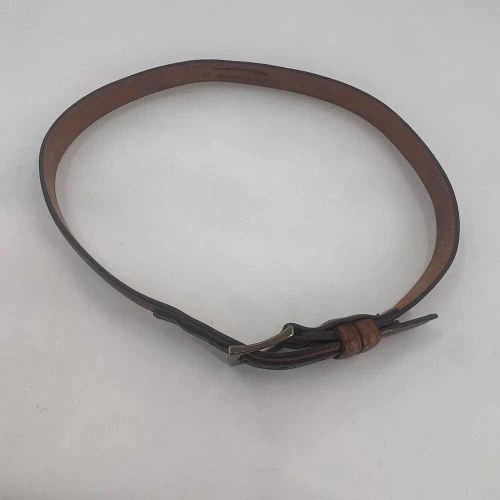 Coronado Brown American Bison Leather Belt ~ Size 36 w/ Brass Buckle Made in USA